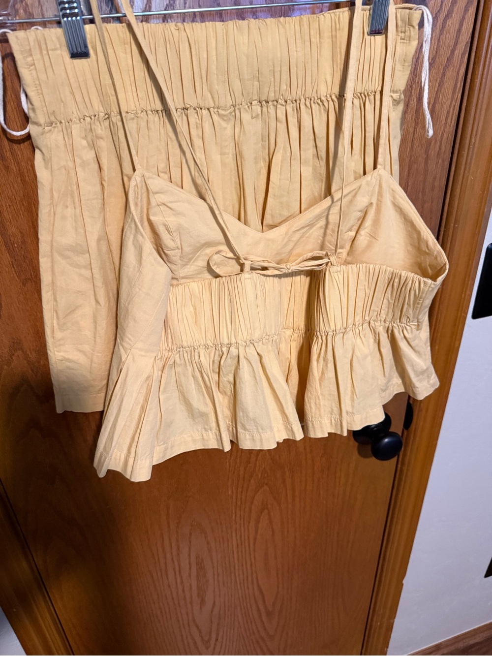 NWOT Free People Sunshine Yellow Smocked Crop Top & Skirt Set